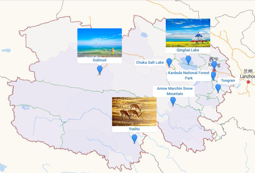 Qinghai Tours Map
