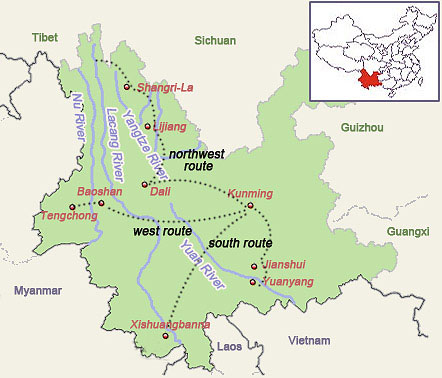 Yunnan Tours Map