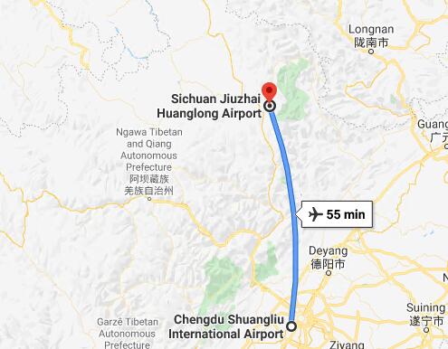 Jiuzhaigou Airport Location