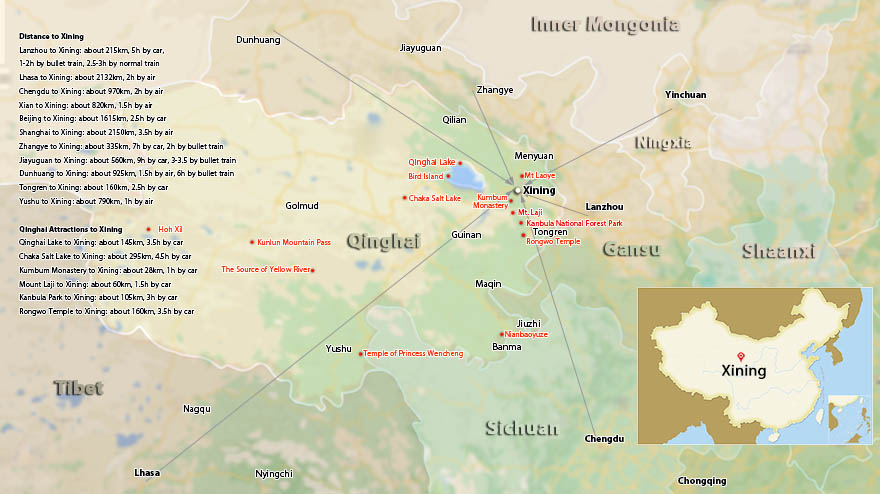 Xining-location-Maps