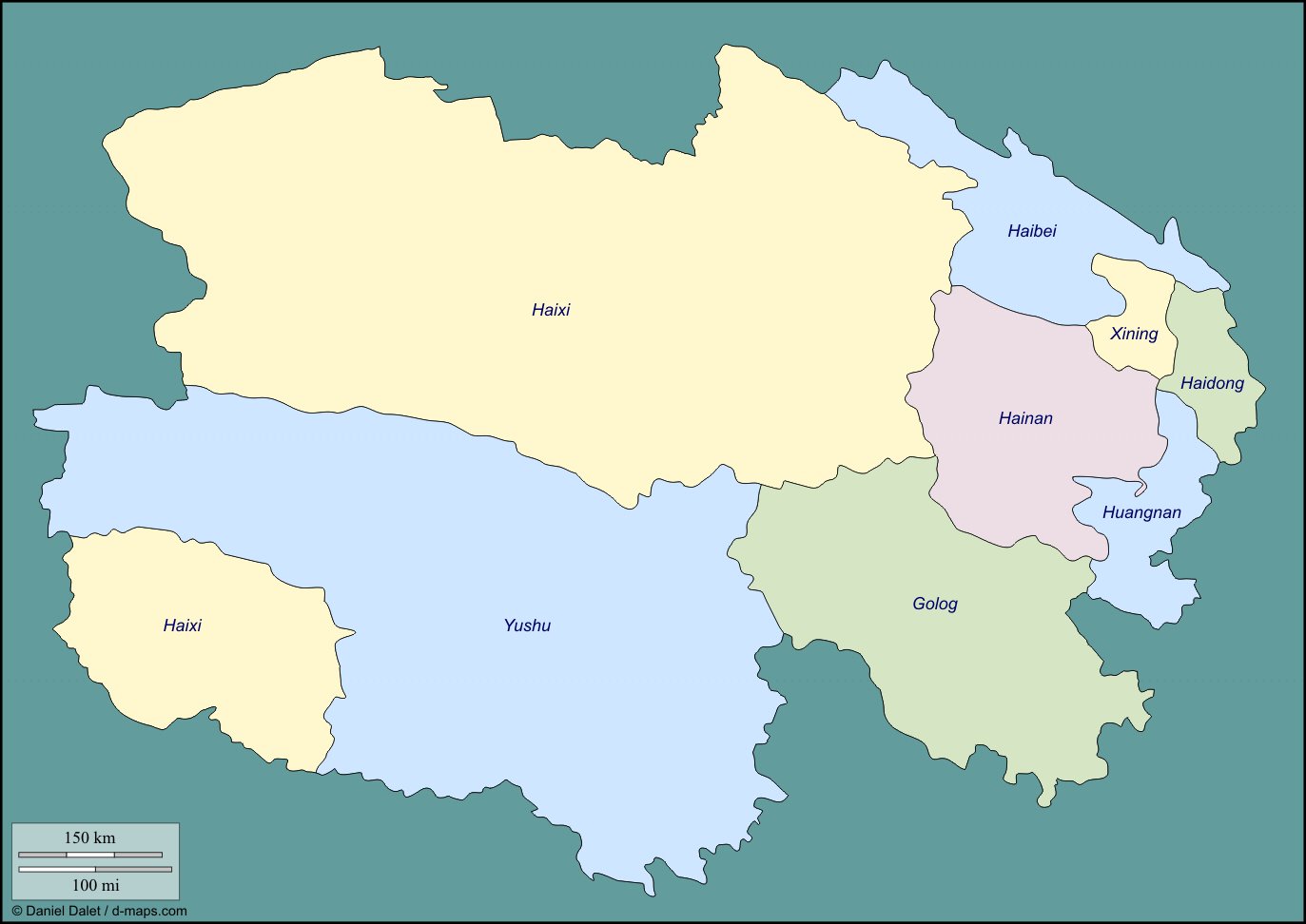 Qinghai Administrative Map