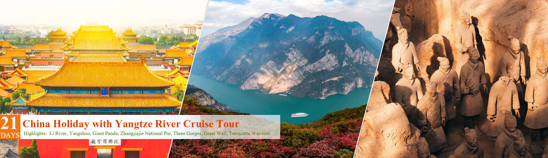 21 Days China Holiday with Yangtze River Cruise Tour