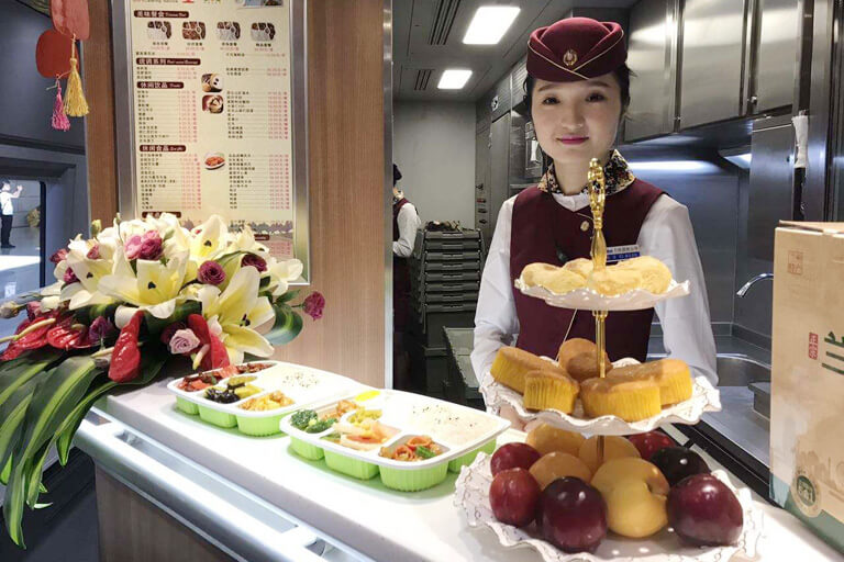 Dining Car on a High Speed Train